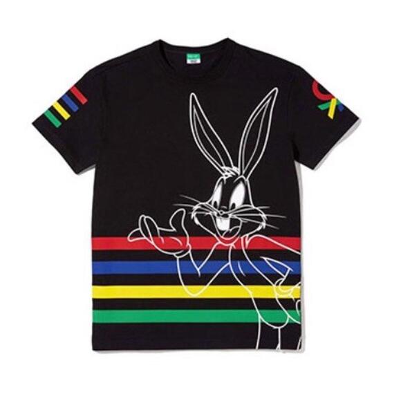United Colors of Benetton Looney Tunes Bugs Bunny T-shirtRainbow Stripes
